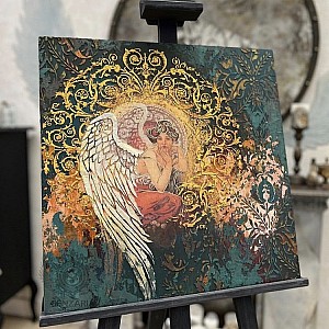 Трафарет - Путь Изобилия круг - Фотография интерьере 1