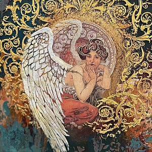 Трафарет - Путь Изобилия круг - Фотография интерьере 7