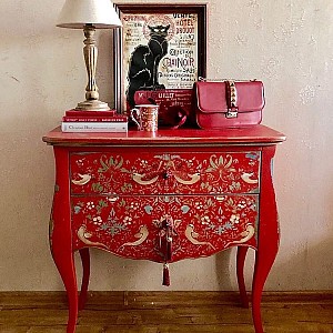 Трафарет - Клубничный воришка бордюр - Фотография интерьере 2